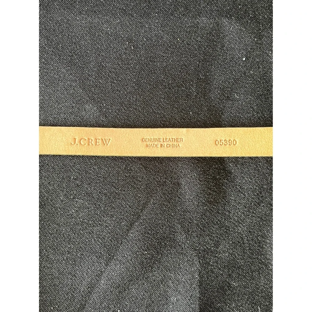 J. Crew‎ Olive Green Snakeskin Print Leather Belt Women's XS Gold Buckle NEW - Picture 4 of 5